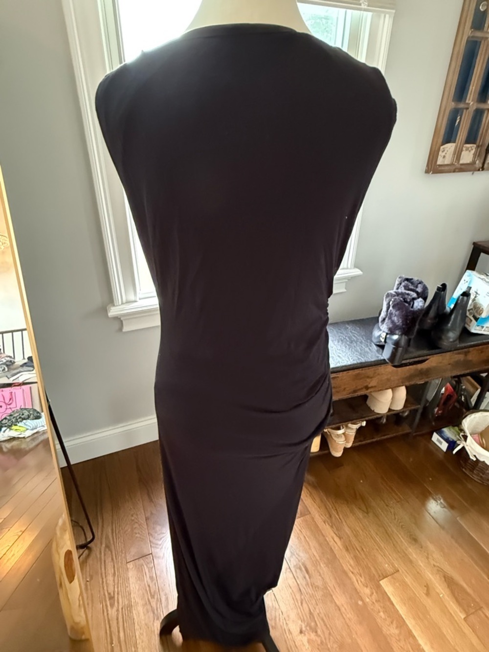 Soft Surroundings Black Sleeveless Viscose Blend Maxi Dress - Picture 5 of 9